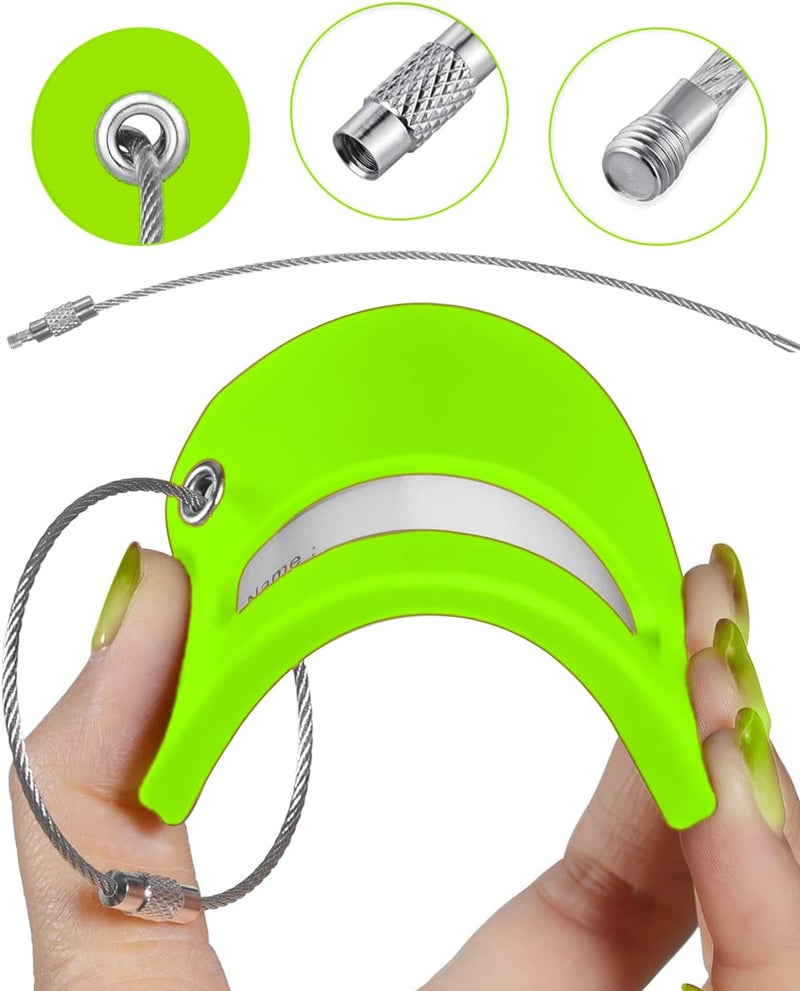 JOIKIT 2 Pack Silicone Luggage Tag for Suitcases with Stainless Loop with Name ID Card Perfect to Quickly Spot Baggage Handbag Luggage Travel Suitcase (Green) - Image 4